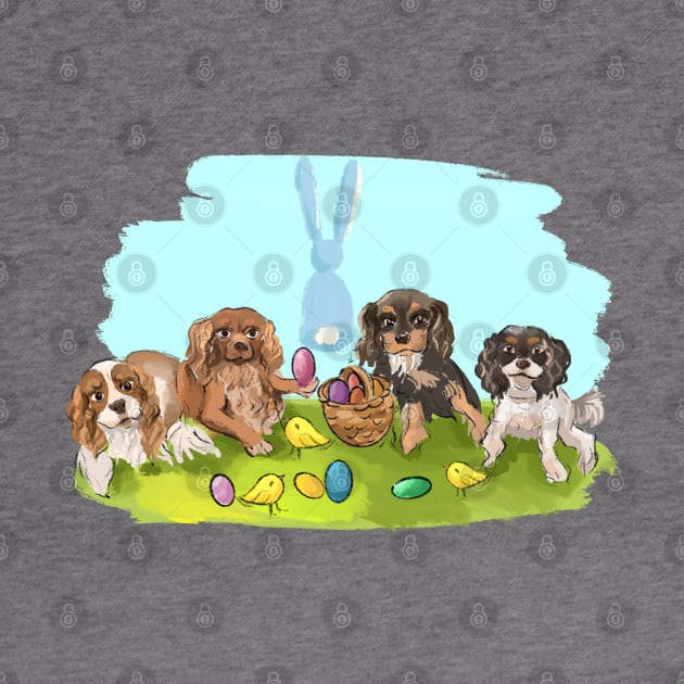 Easter Cavalier King Charles Spaniels by Cavalier Gifts